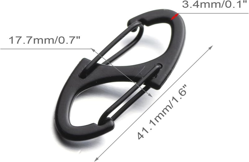 Mizeer Stainless Steel Anti Theft Zipper Clips - 6PCS Black and Silver - Image 5